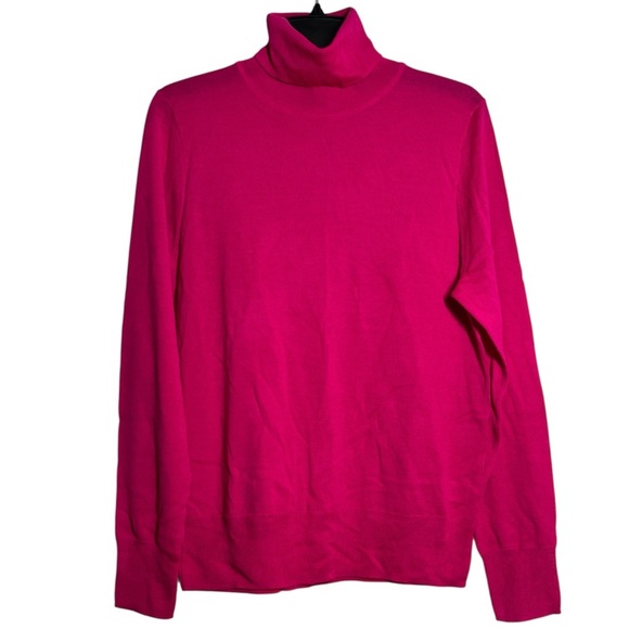 J. Crew Sweaters - NWT J. Crew Hot Pink Merino Wool Blend Turtleneck Sweater Size Large